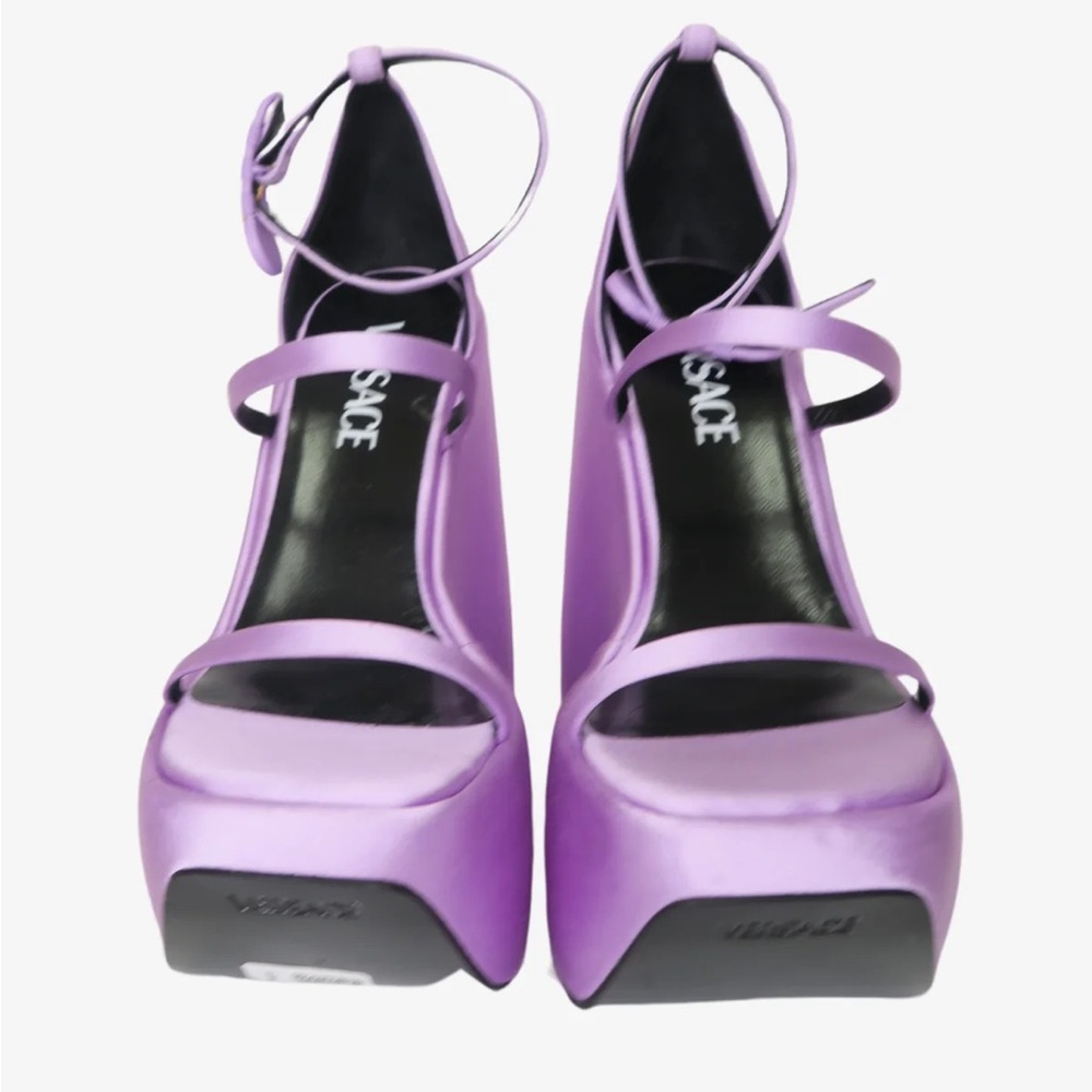 Versace Medusa Insignia Satin Sandals sz 36